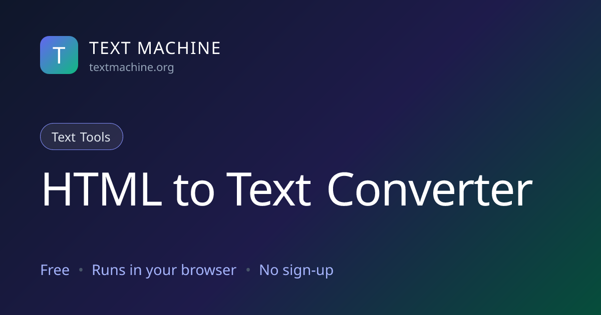 HTMLからテキストへの変換ツール | テキストツール | Text Machine
