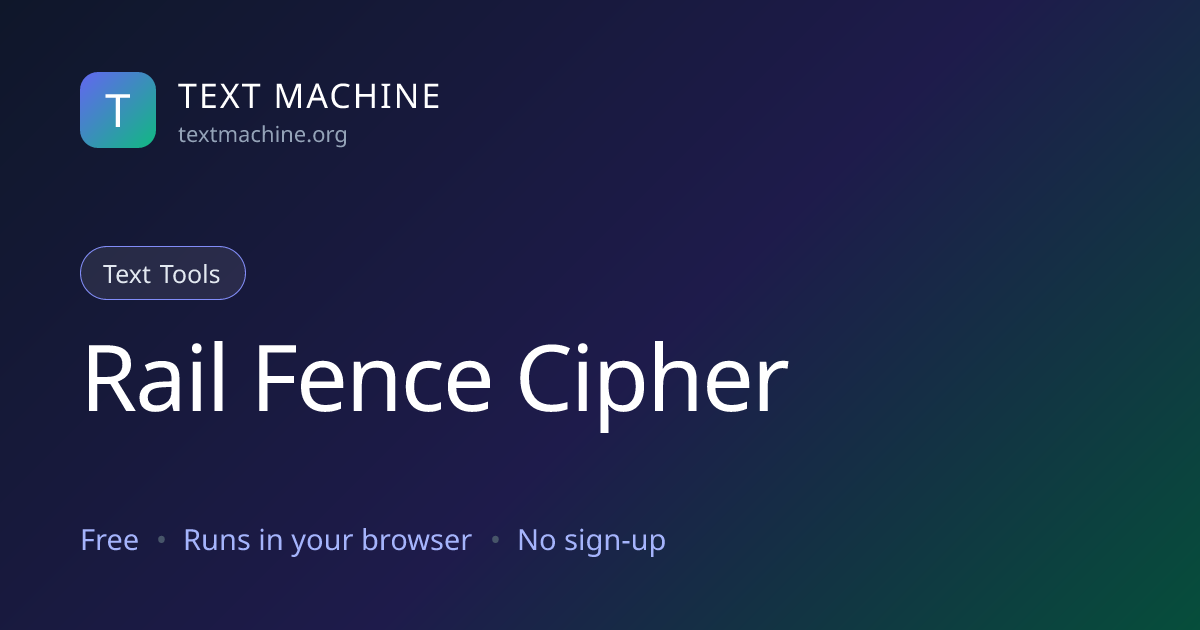 Rail Fence Cipher Decoder & Encoder | Text Machine
